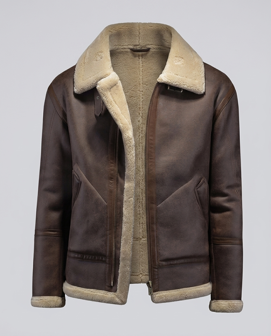 Bronson Leather Fur Jacket Brown Ghost