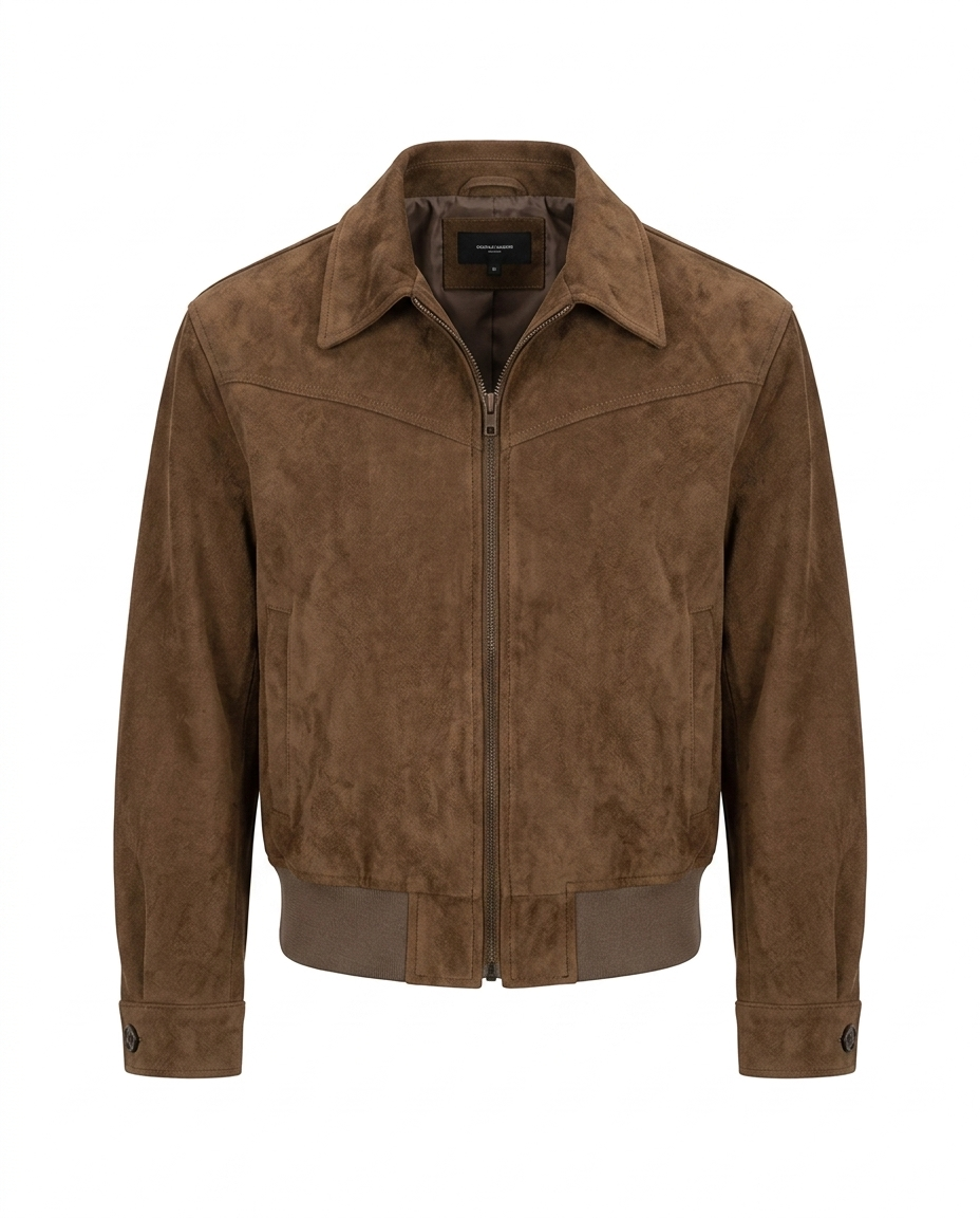 Benson Retro Suede Jacket Brown Ghost