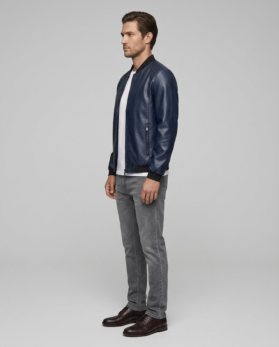 Harrow Coat Navy Blue Side