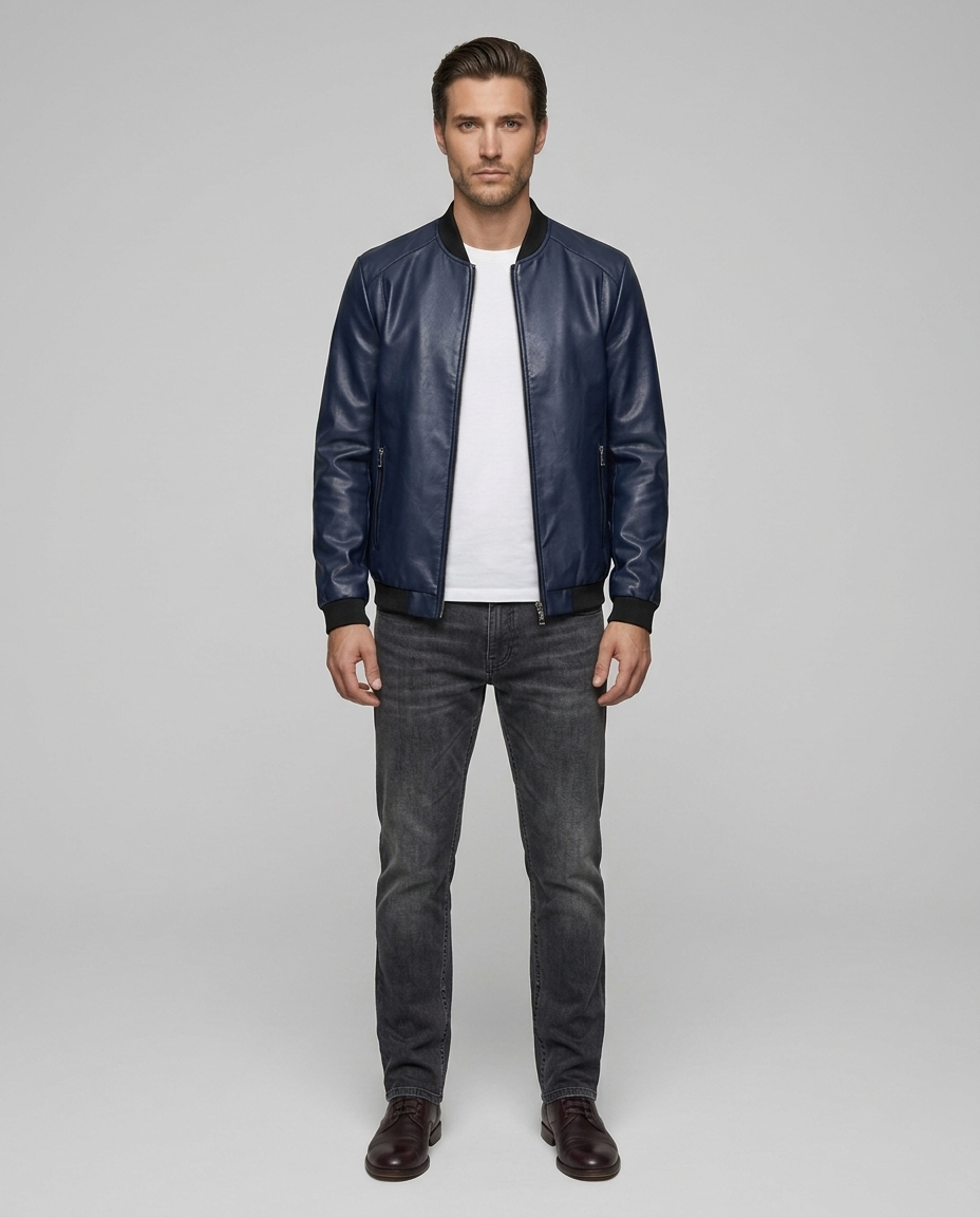 Harrow Coat Navy Blue Front