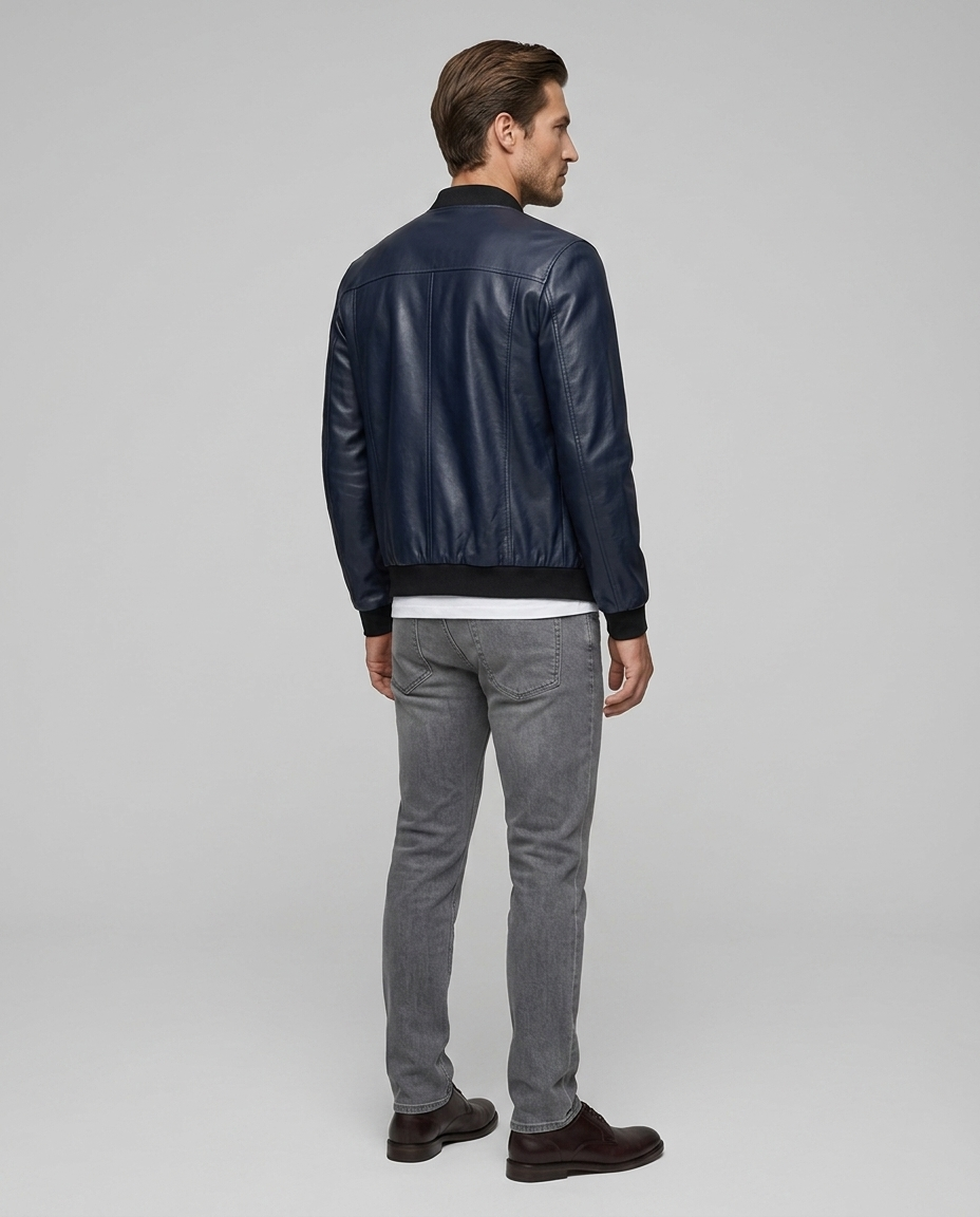 Harrow Coat Navy Blue Rear-Side