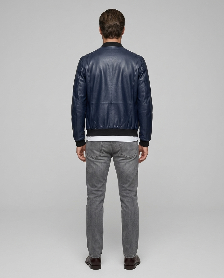 Harrow Coat Navy Blue Rear