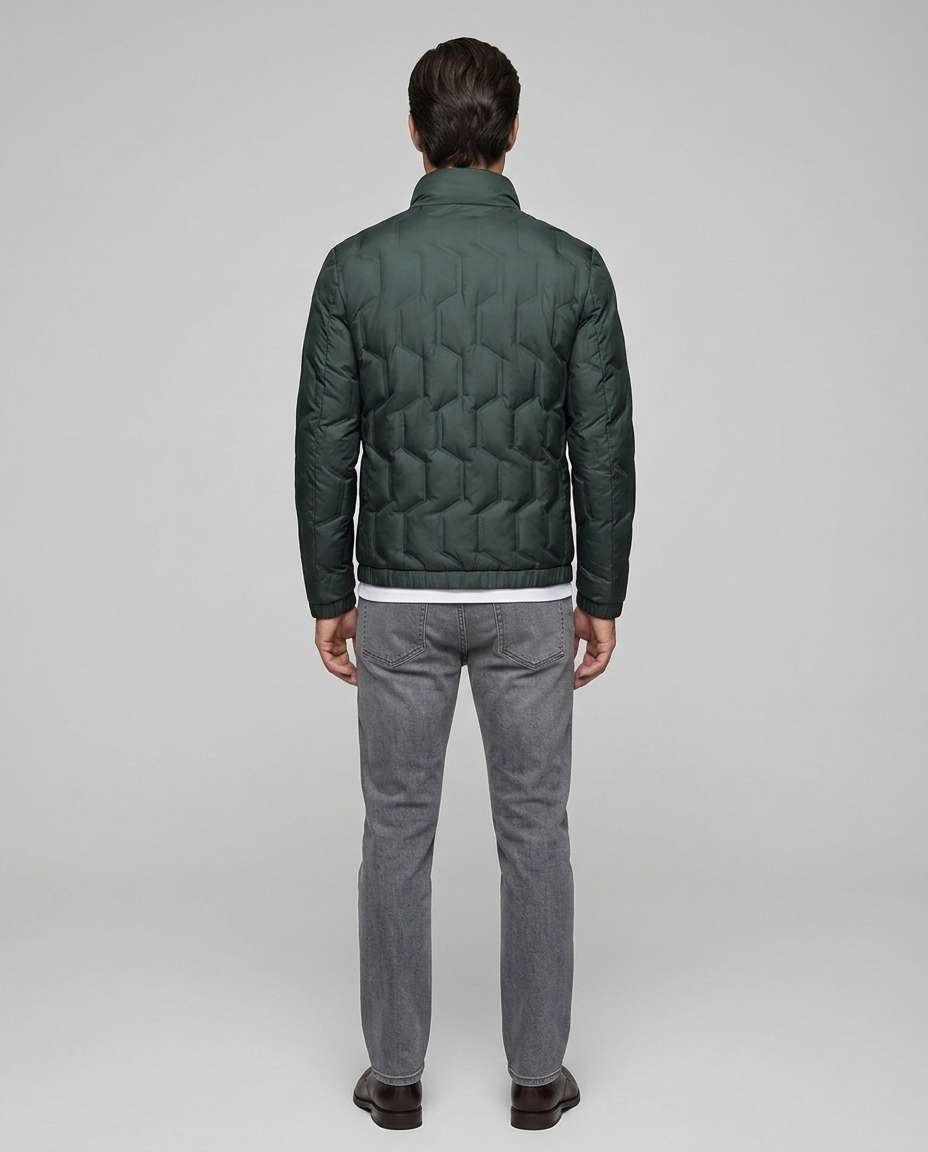 Evermont Goose Jacket Emerald Green Rear