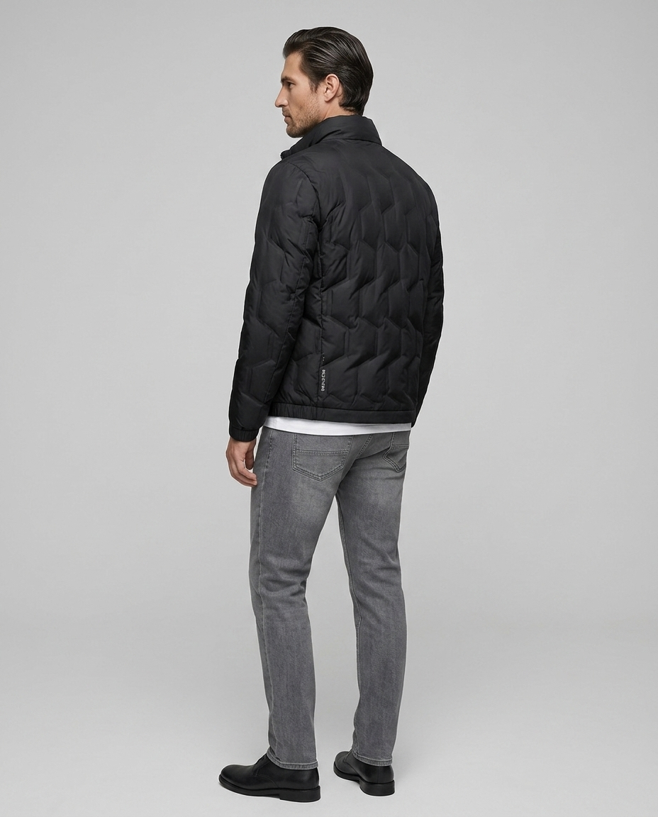 Evermont Goose Jacket Blue Rear-Side