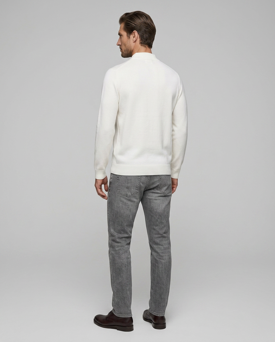 Northvale Knit Sweater White - Rear Side