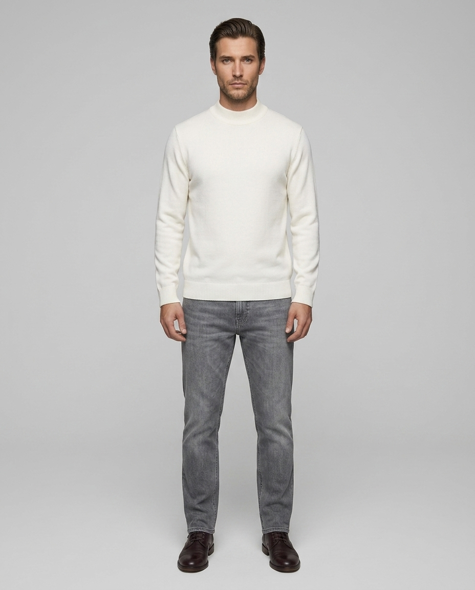 Northvale Knit Sweater White - Front