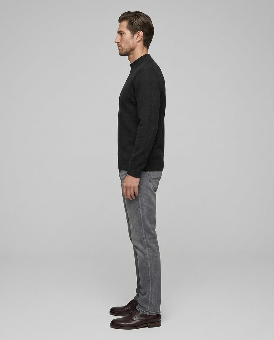 Northvale Knit Sweater Black - Side