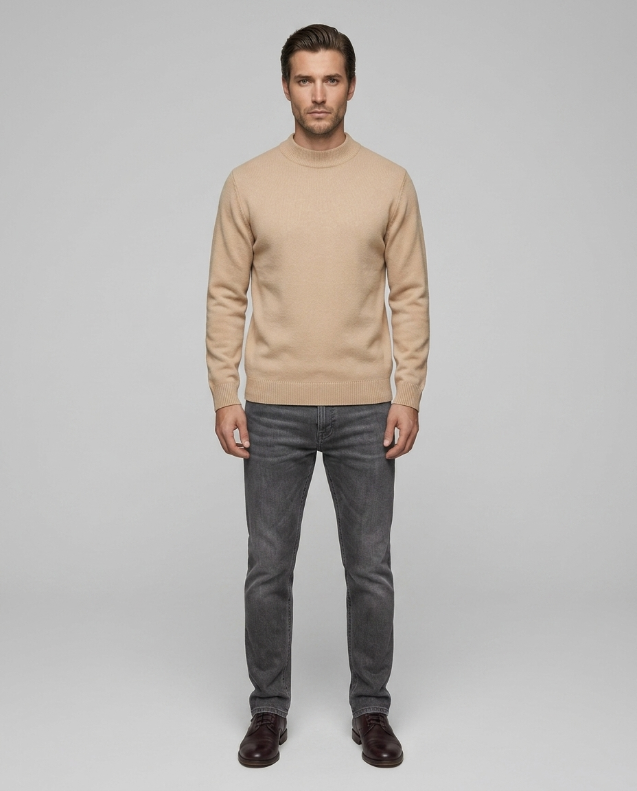Northvale Knit Sweater Khaki - Front