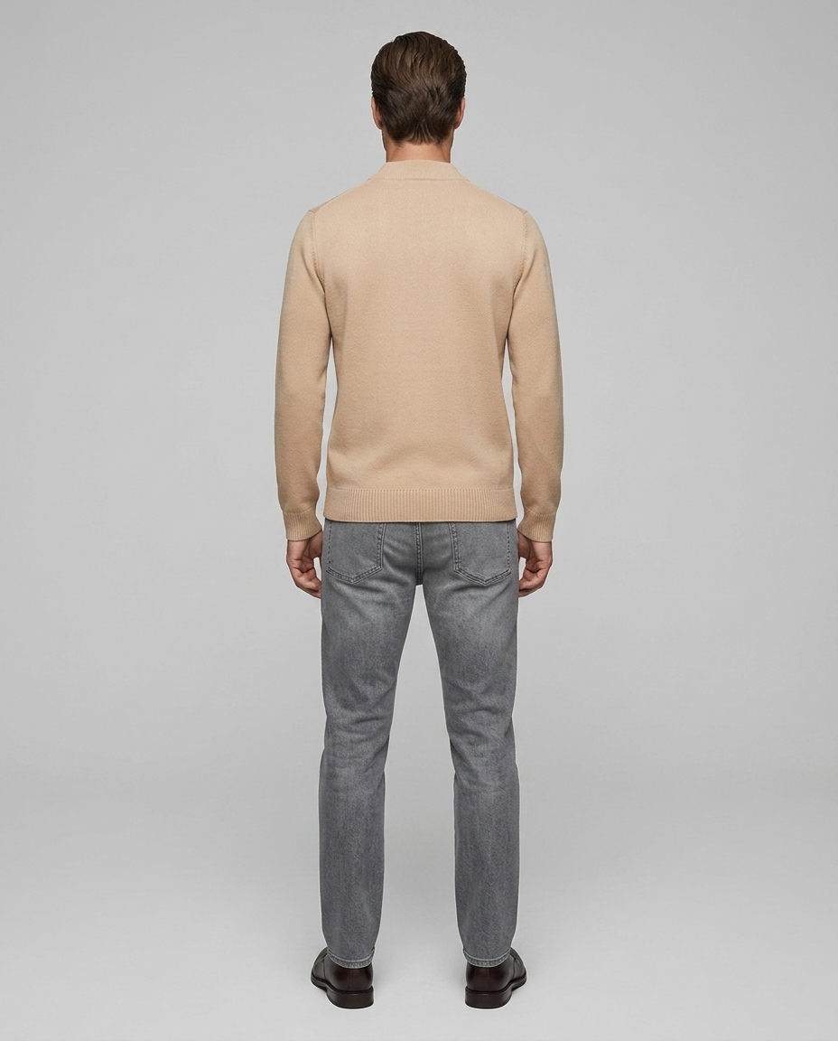 Northvale Knit Sweater Khaki - Rear