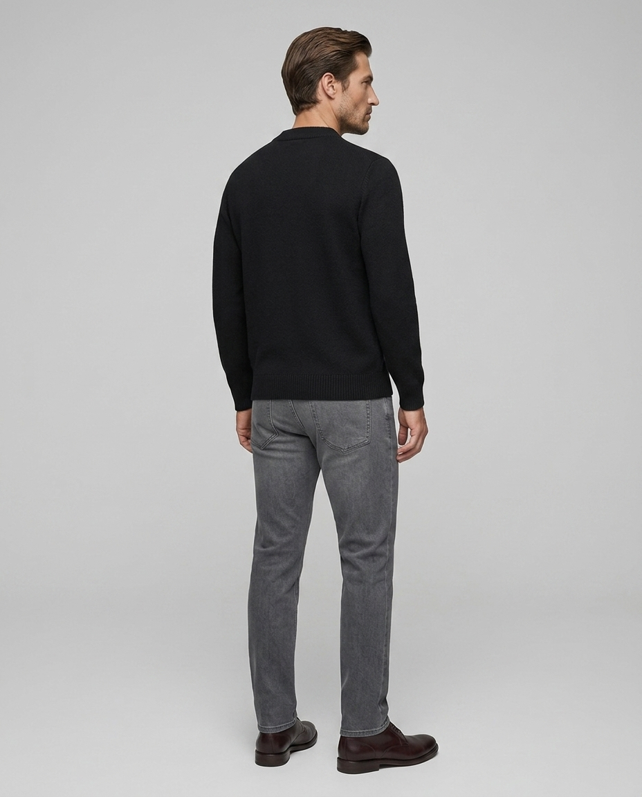 Northvale Knit Sweater Black - Rear Side