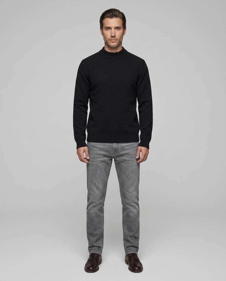 Northvale Knit Sweater Black - Front