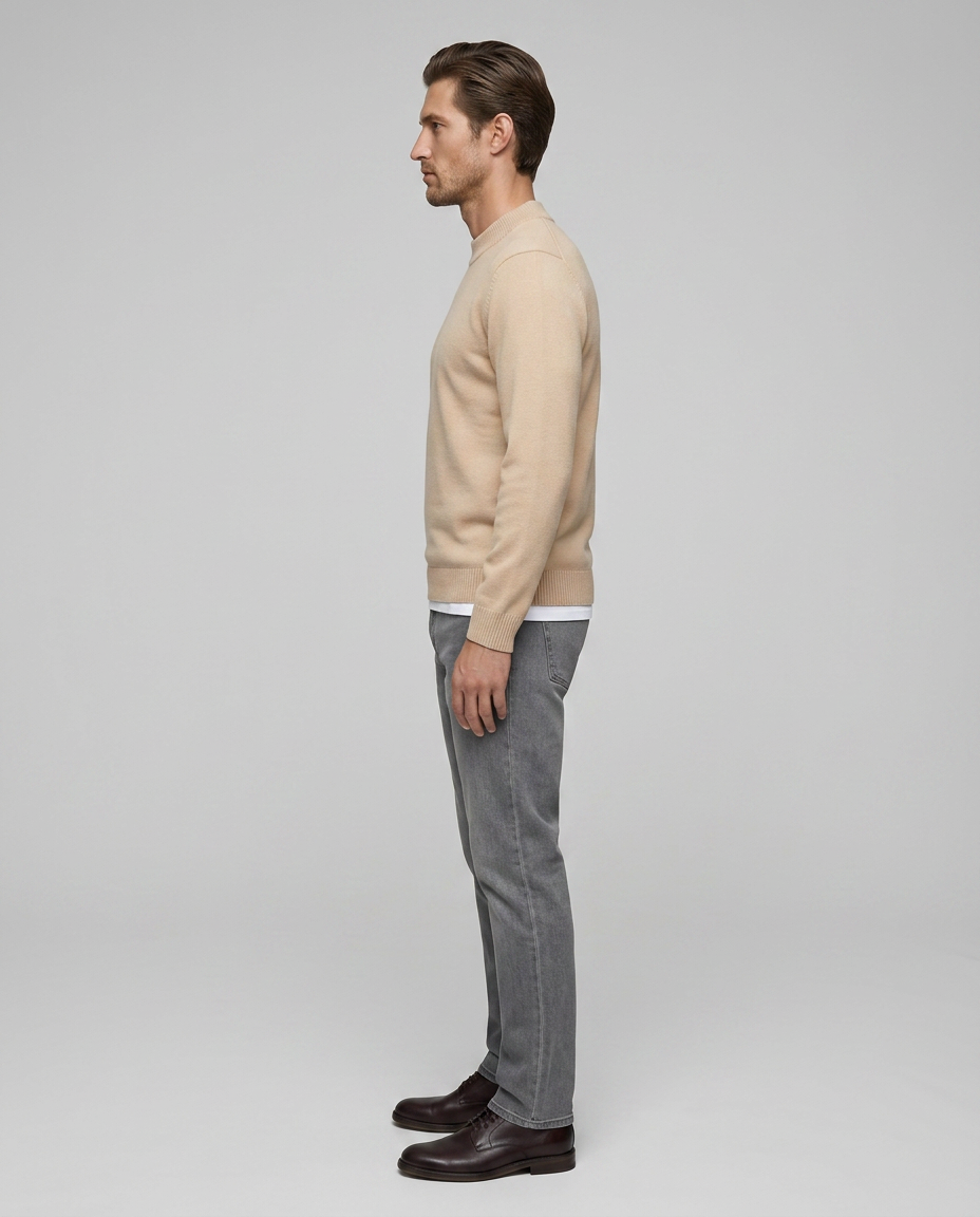 Northvale Knit Sweater Khaki - Side