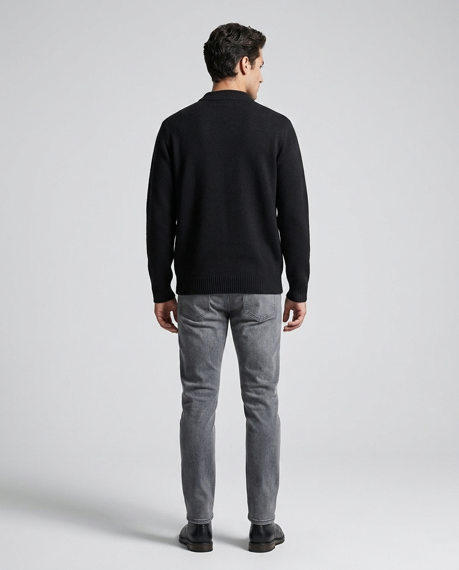 Northvale Knit Sweater Black - Rear