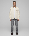 Hudsen Retro Cardigan Shirt Cream - Front