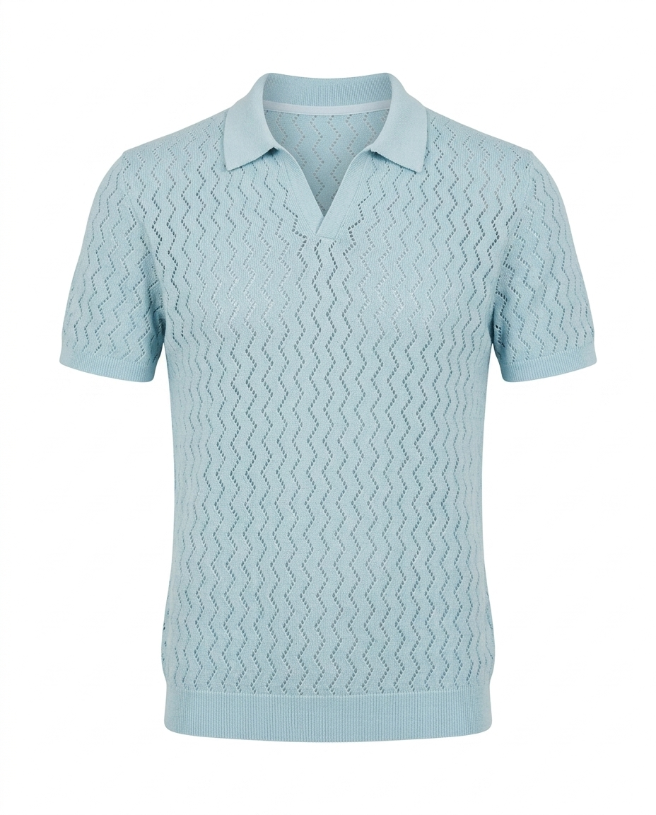 Marseille Knit Polo Off-White - Ghost Mannequin