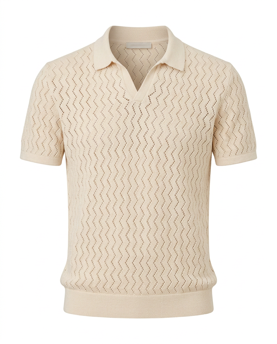 Marseille Knit Polo Beige - Ghost Mannequin