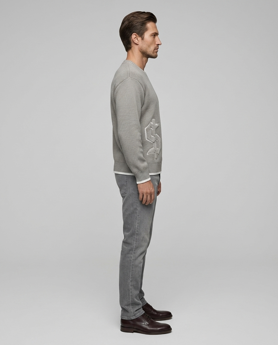 Vega Knit Sweater Gray - Side