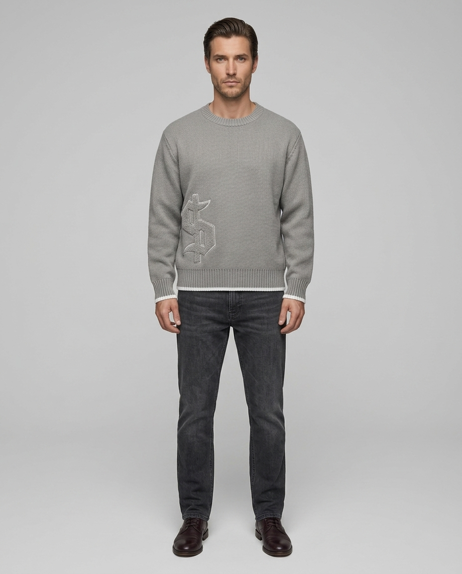 Vega Knit Sweater Gray - Front