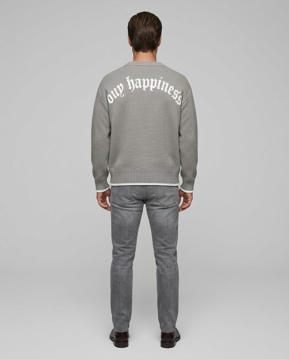 Vega Knit Sweater Gray - Rear