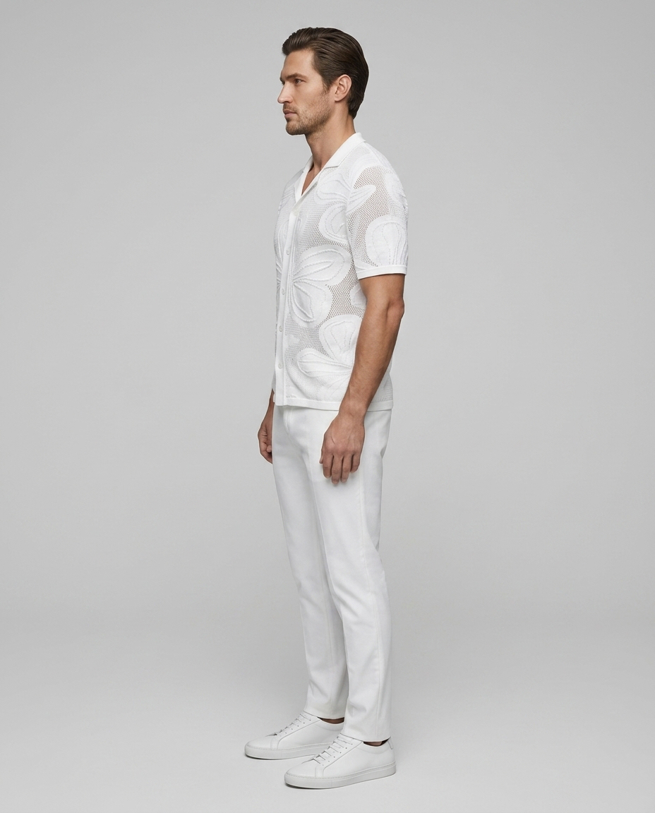 Florence Floral Shirt White - Side