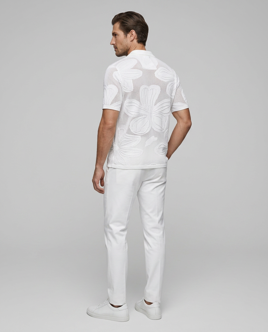 Florence Floral Shirt White - Rear Side
