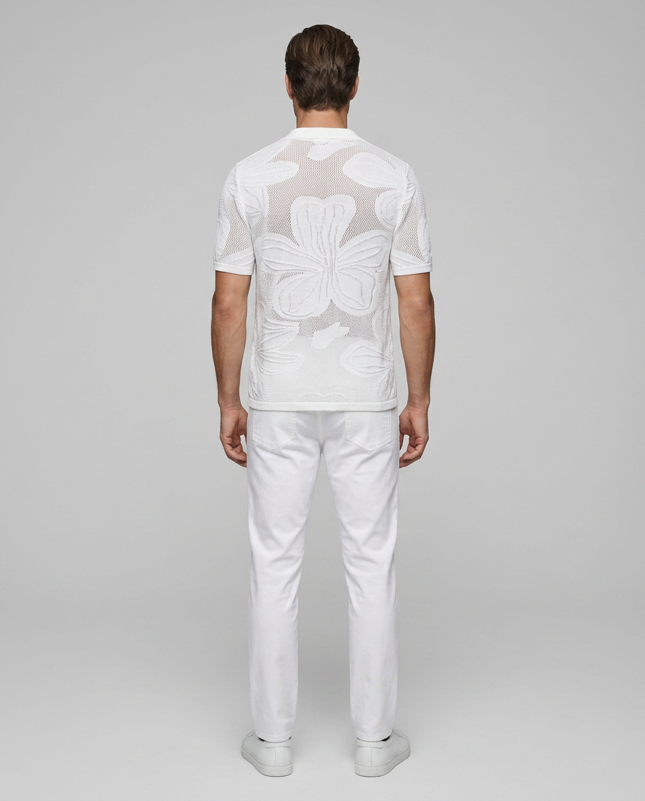 Florence Floral Shirt White - Rear