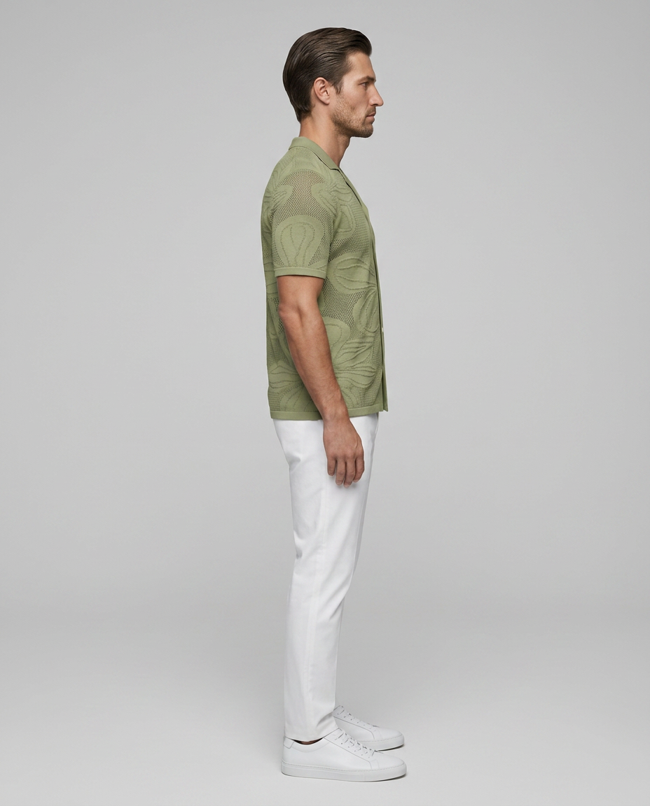 Florence Floral Shirt Green - Side