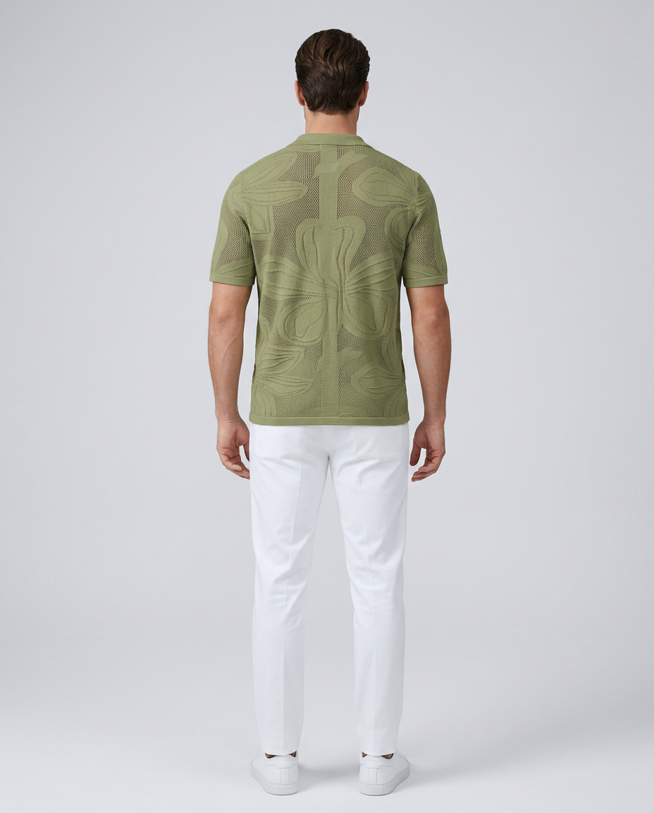 Florence Floral Shirt Green - Rear