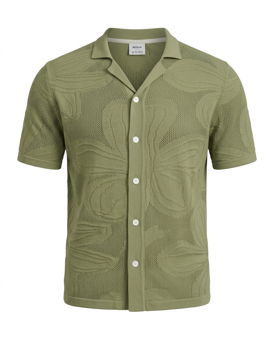 Florence Floral Shirt Green - Ghost Mannequin