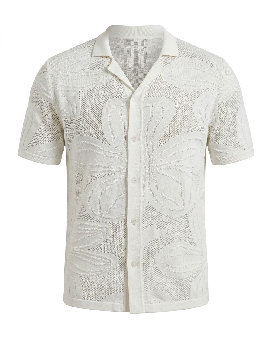 Florence Floral Shirt White - Ghost Mannequin