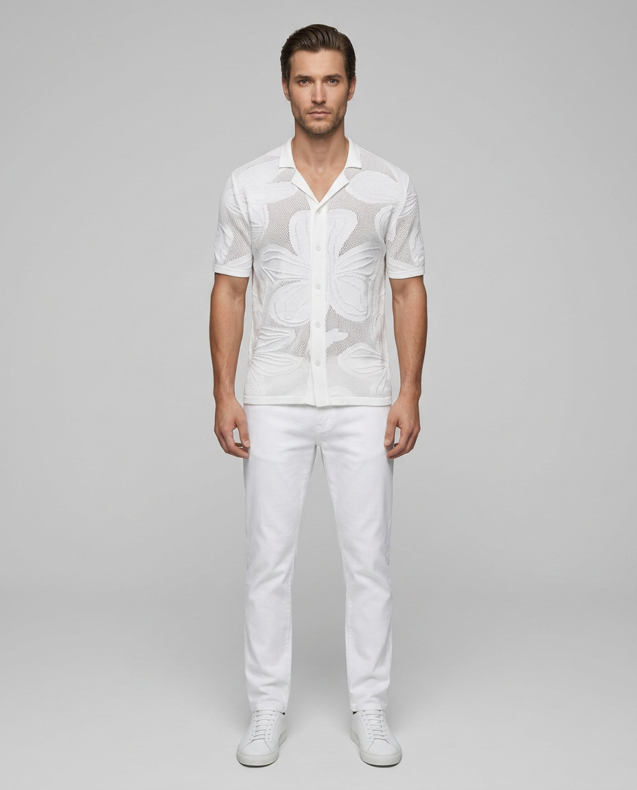 Florence Floral Shirt White - Front