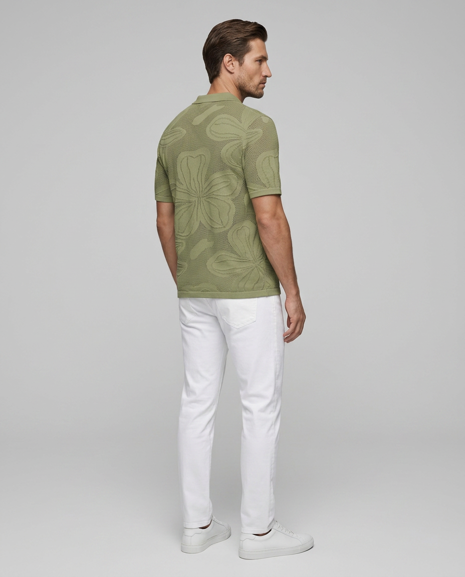 Florence Floral Shirt Green - Rear Side