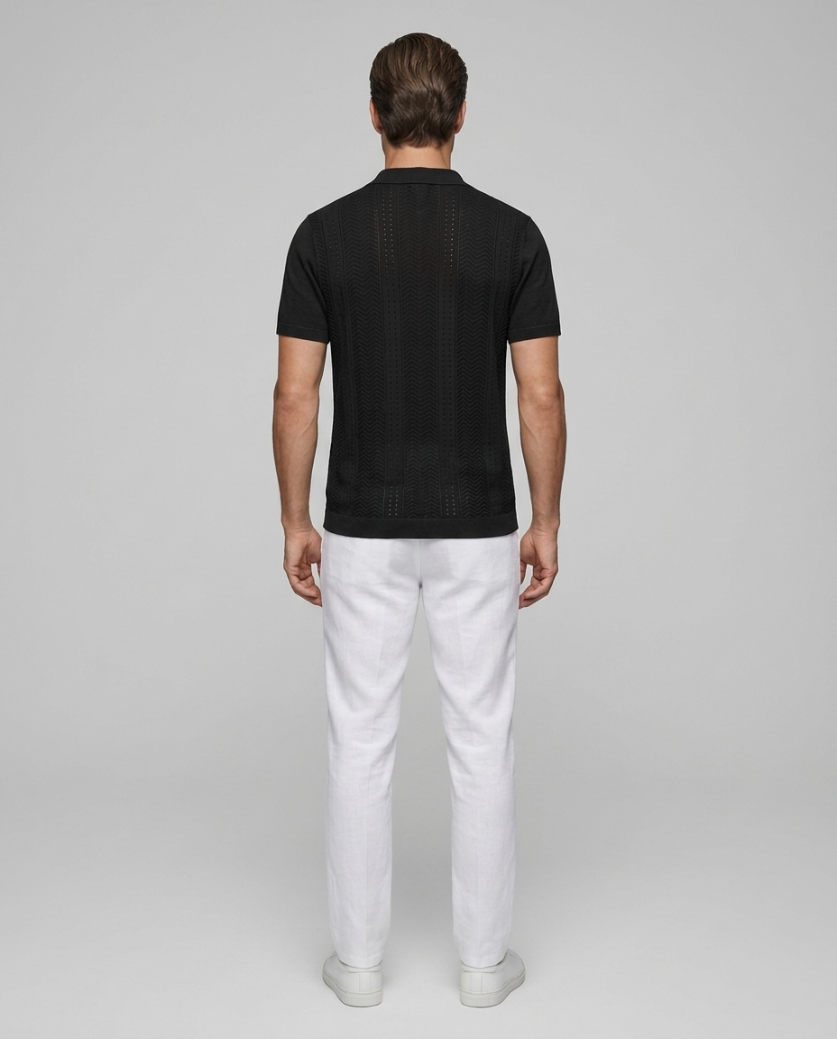 Nolan Linen Shirt Black - Rear