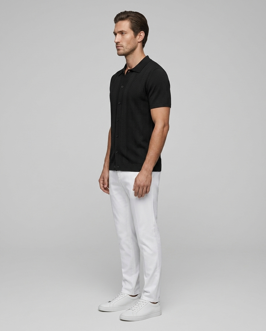 Nolan Linen Shirt Black - Side