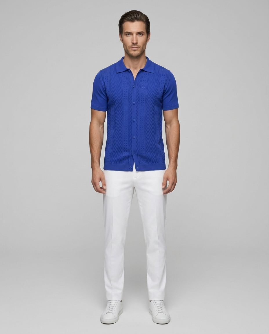 Nolan Linen Shirt Royal Blue - Front