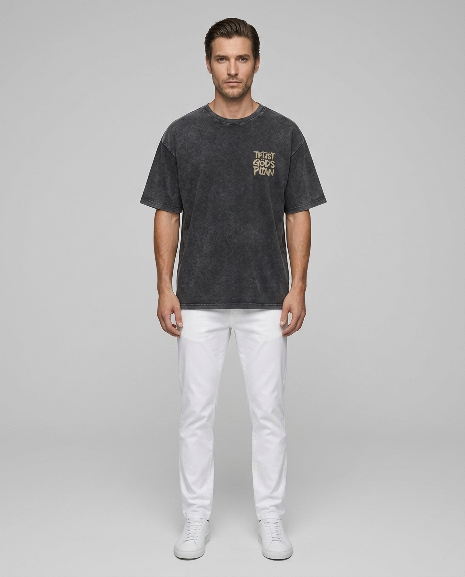 Kieran Washed Graphic Tee Black - Front