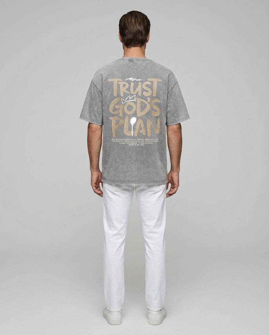 Kieran Washed Graphic Tee Grey - Rear