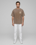 Kieran Washed Graphic Tee Khaki - Front