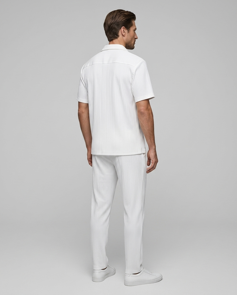Soren Ribbed Set White - Rear-Side