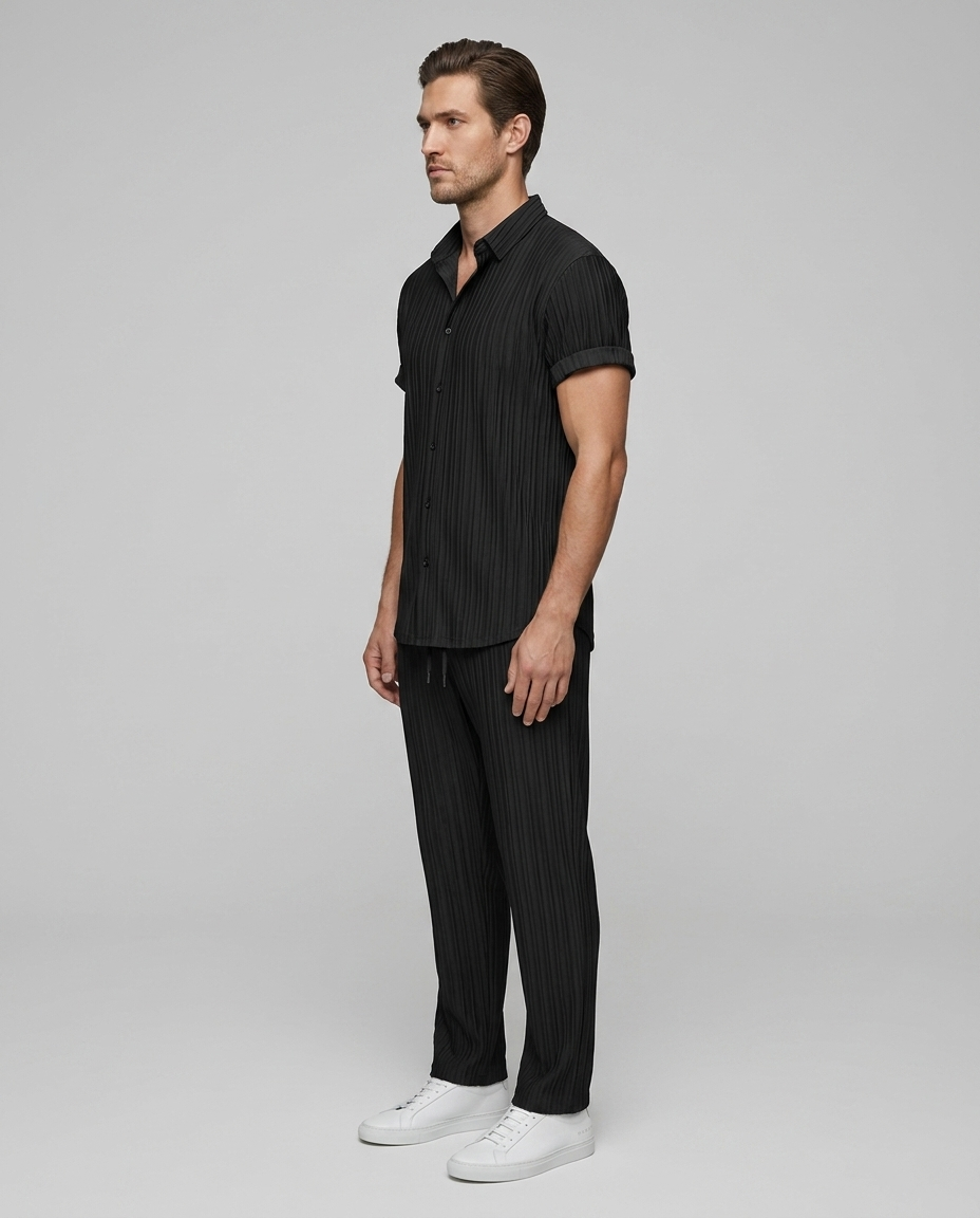 Soren Ribbed Set Black - Side