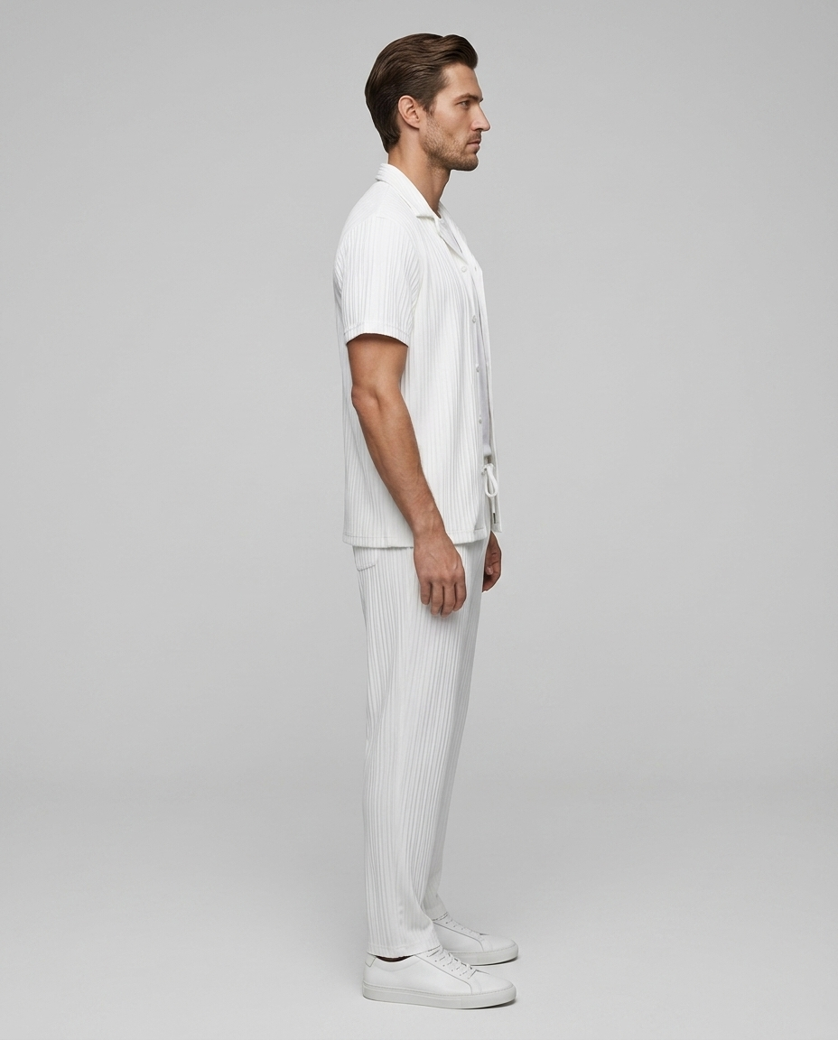 Soren Ribbed Set White - Side