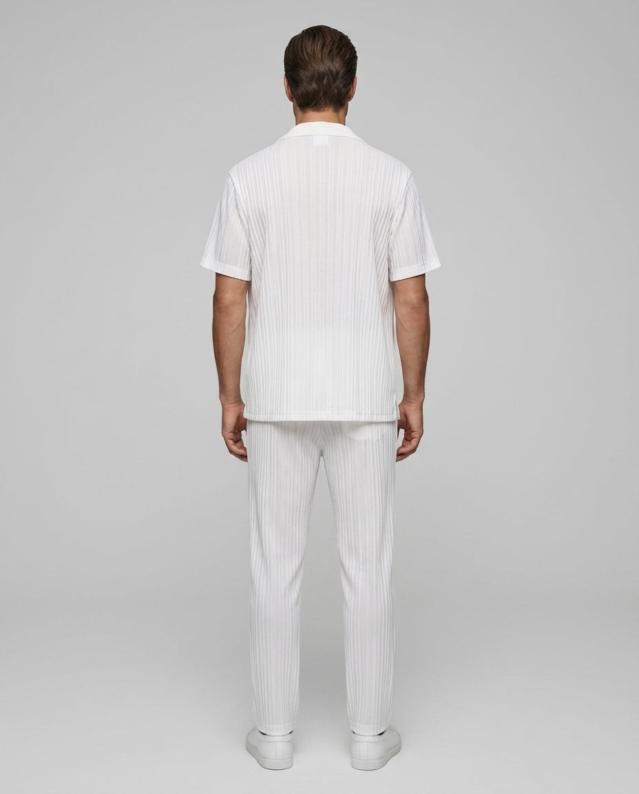 Soren Ribbed Set White - Rear