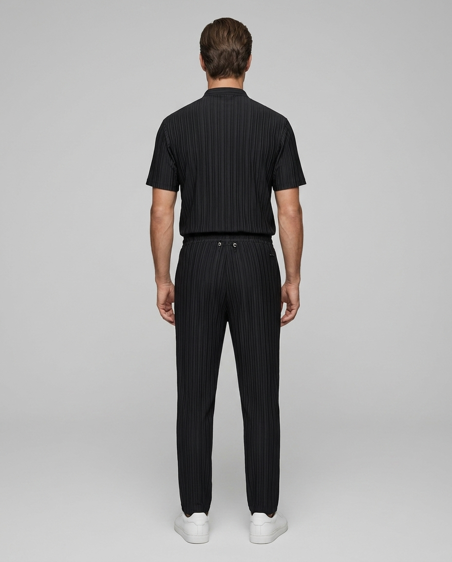 Soren Ribbed Set Black - Rear