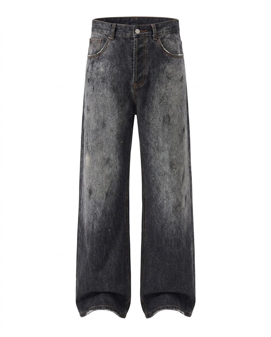 Obsidian Ink Splash Jeans Dirty Black - Ghost Mannequin