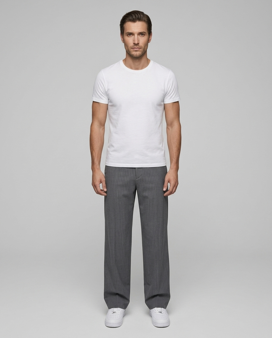 Kyoto Wide Leg Trousers Grey - Front