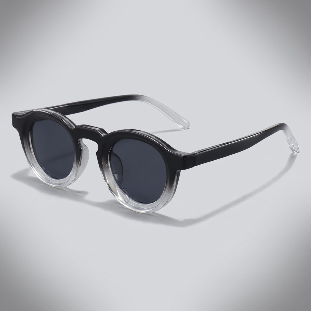 Progressive Black Frame Black Gray Lens - three-quarter angle