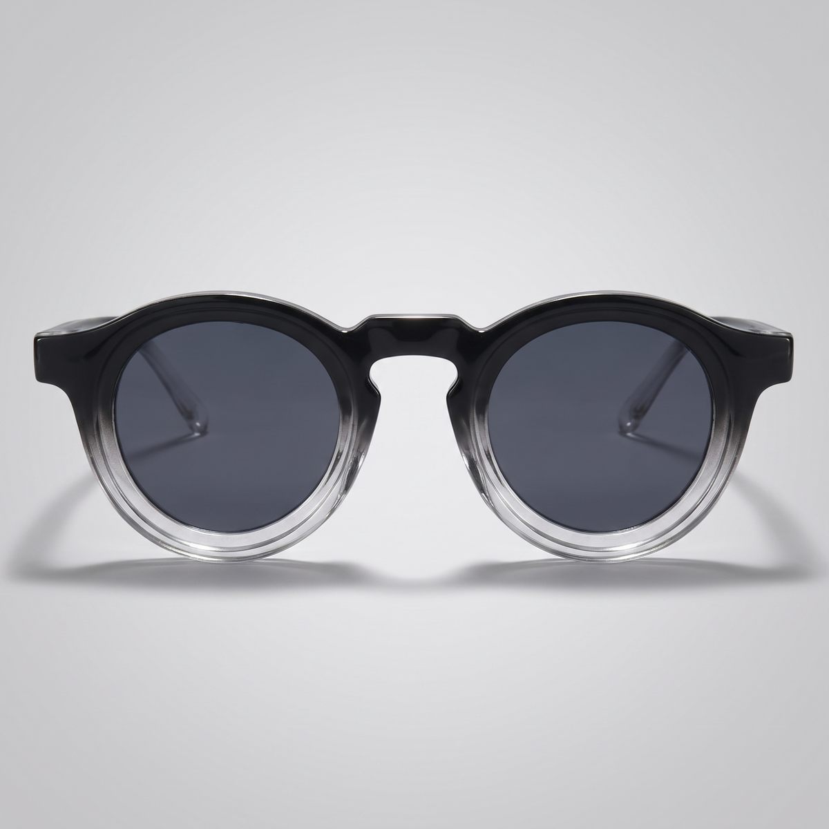 Progressive Black Frame Black Gray Lens - front angle