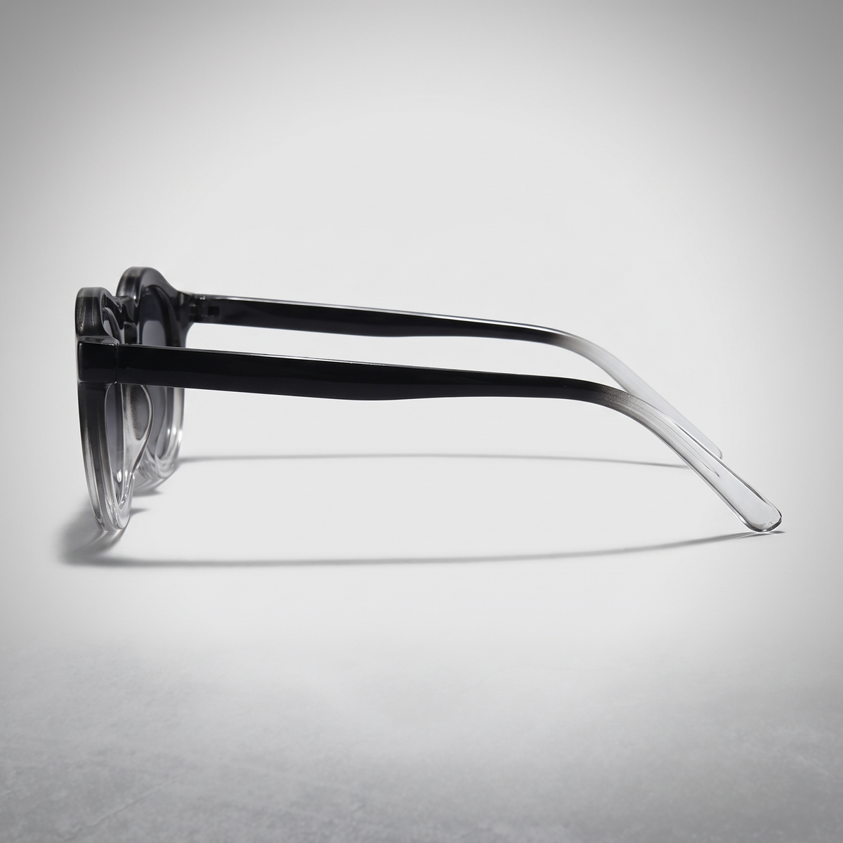 Progressive Black Frame Black Gray Lens - side profile