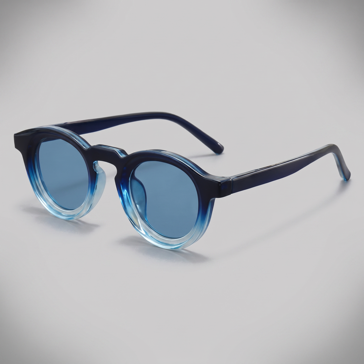 Progressive Blue Frame Blue Lens - three-quarter angle