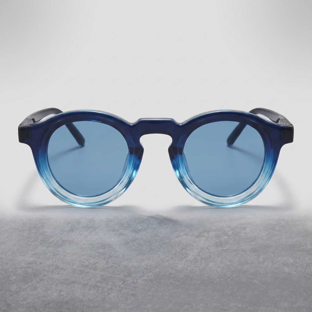 Progressive Blue Frame Blue Lens - front angle